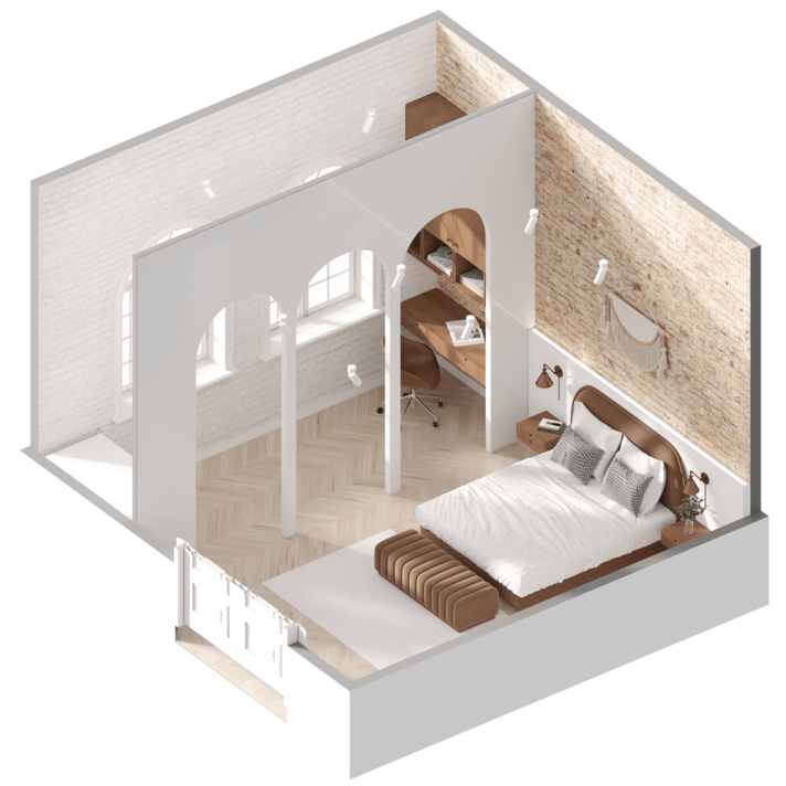 Bedroom In Loft Style #1