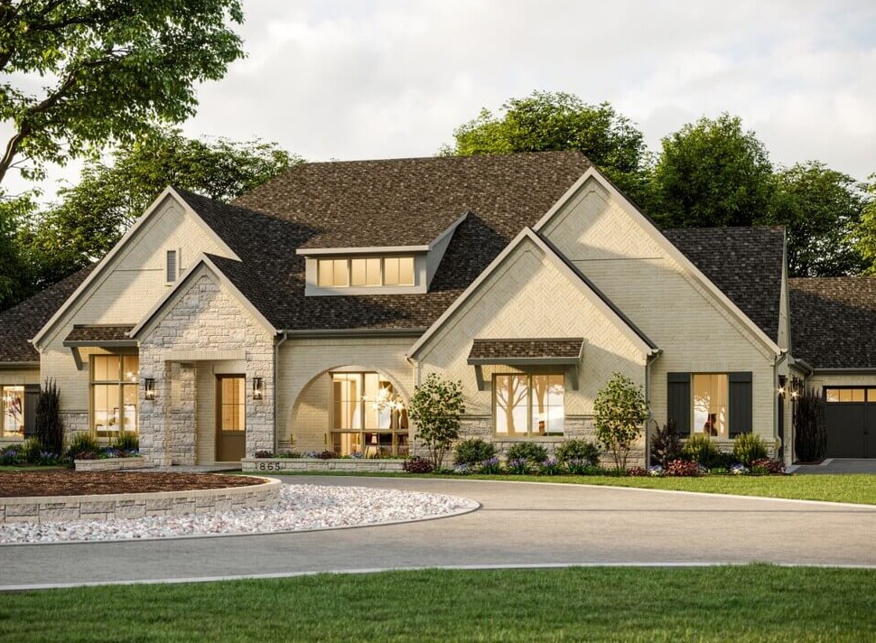 Texas Traditional House: 3D Exterior Rendering